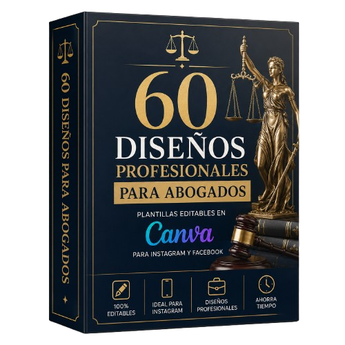Pack de 60 diseños profesionales editables en Canva para abogados